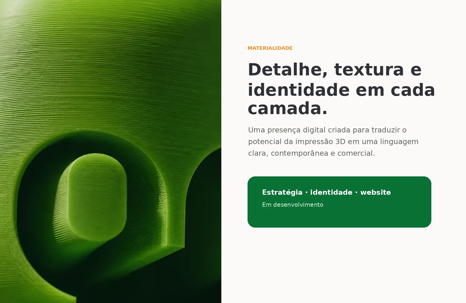 Conceito visual de materialidade e textura da marca VERD3.
